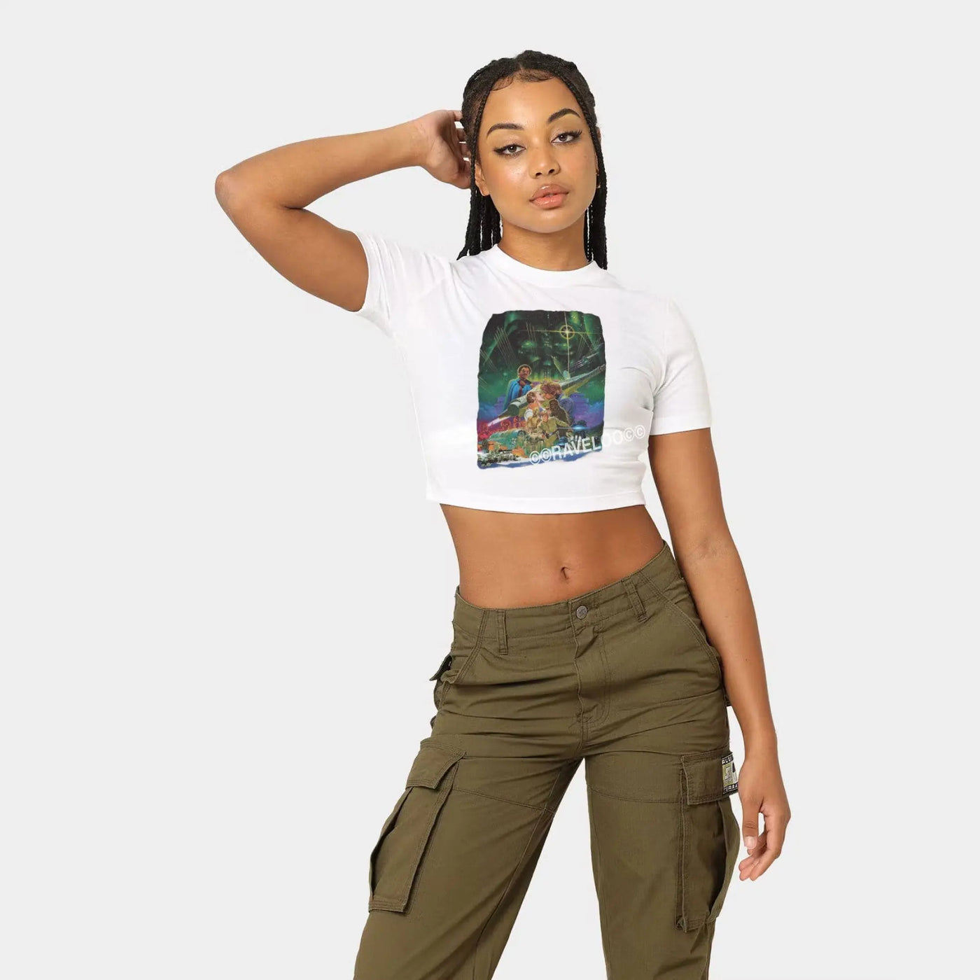 Star Wars Cropped T-Shirt, crop top, y2k aesthetic, y2k clothes, y2k aesthetic top, collared shirt Printify