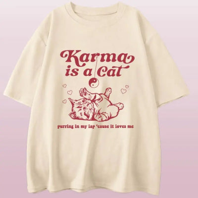 Taylor Swift Karma Is a Cat T-Shirt: Embrace the comfy and fashionable Vibes with this Swiftie Merch shirt. Taylor Swift Eras Tour Shirt Raveloo