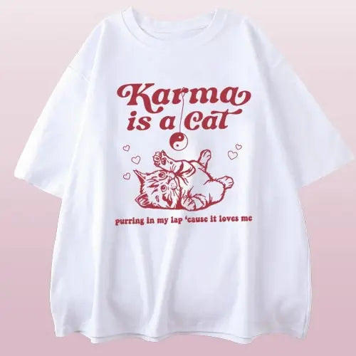 Taylor Swift Karma Is a Cat T-Shirt: Embrace the comfy and fashionable Vibes with this Swiftie Merch shirt. Taylor Swift Eras Tour Shirt
