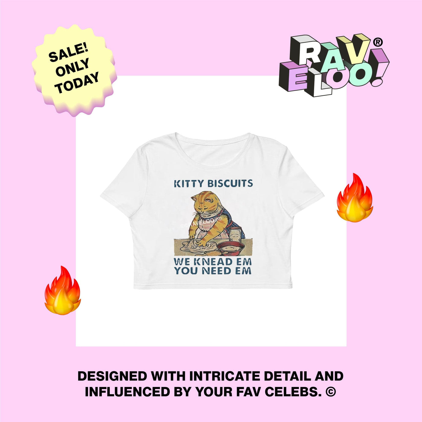Funny Kitty Biscuits  Cropped T-Shirt, crop top, y2k aesthetic, y2k clothes, y2k aesthetic top, collared shirt