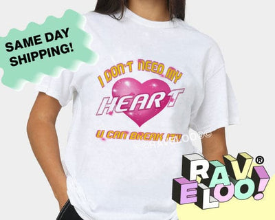 I don't need my heart T-Shirt, T-Shirt, y2k aesthetic, y2k clothes, y2k aesthetic top, collared shirt