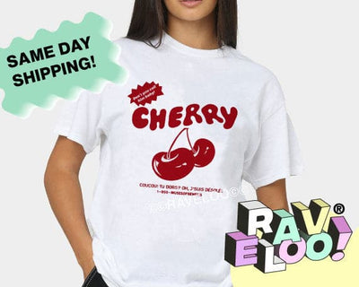Coucou Cherry T-Shirt, Retro Cherries T-Shirt, T-Shirt, y2k aesthetic, y2k clothes, y2k aesthetic top, collared shirt