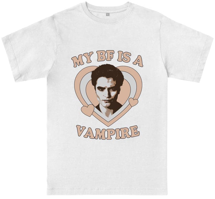 my bf is a vampire Tee - White